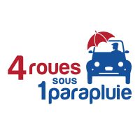 Logo 4 roues sous 1 parapluie 