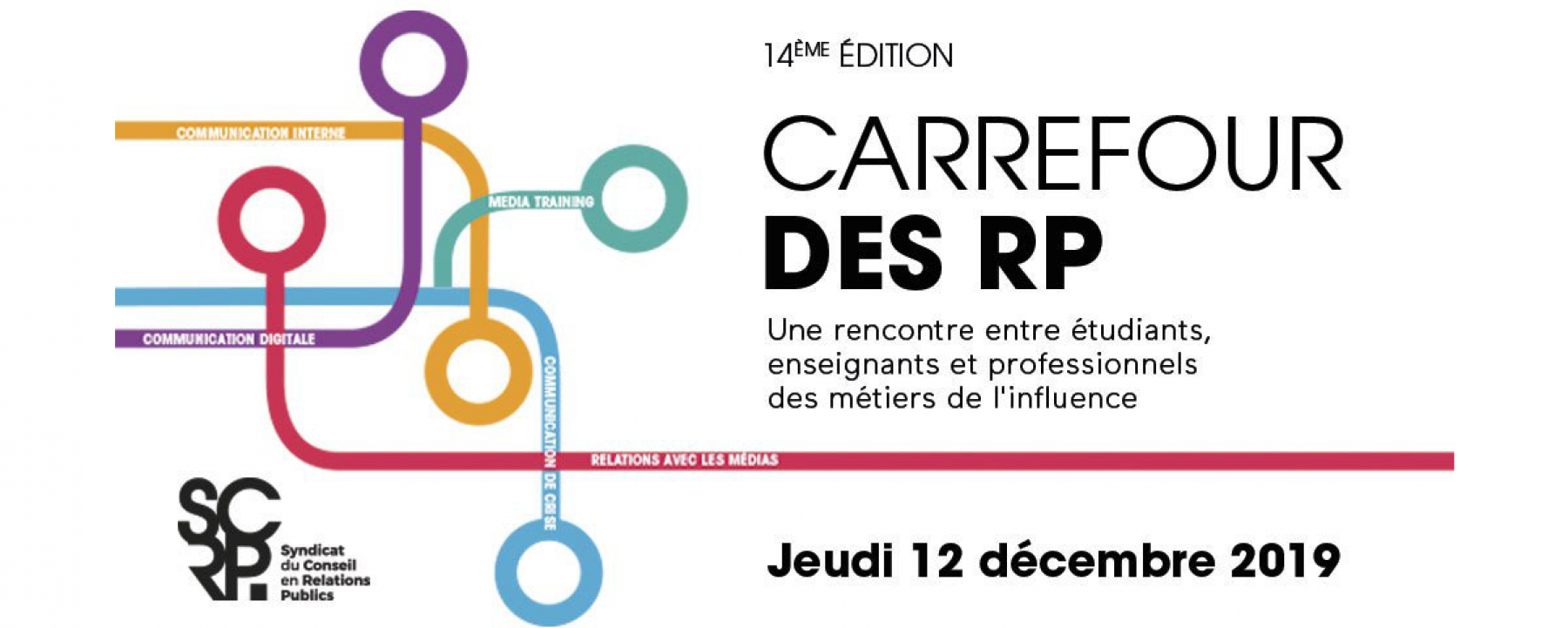 Bannière de la 14e édition du Carrefour des RP 2019