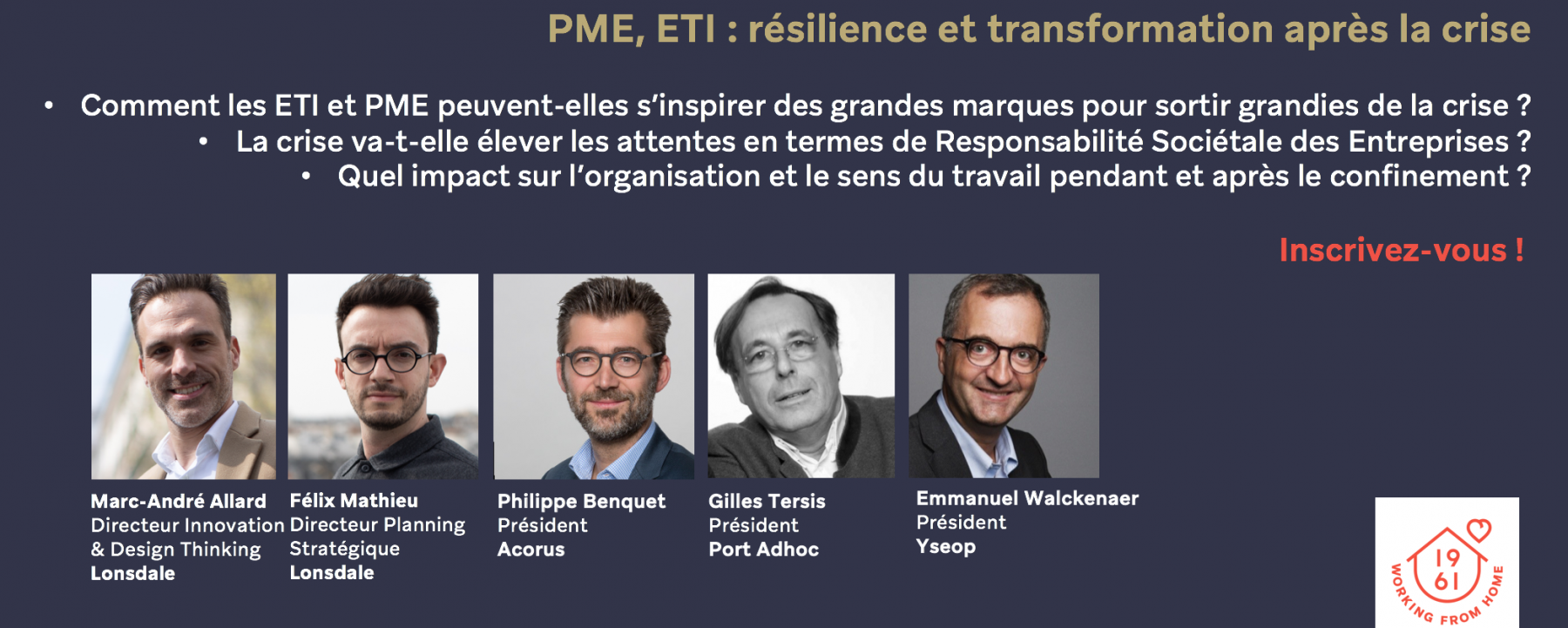 Webinar PME & ETI : résilience et transformation, le 7 mai 2020, organisé par Lonsdale 
