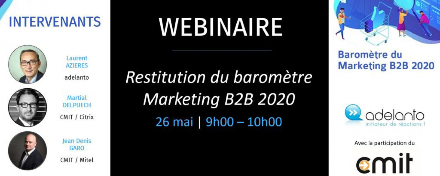 Webinar Restitution du baromètre marketing B2B 2020, le 26 mai 2020, organisé par le CMIT 