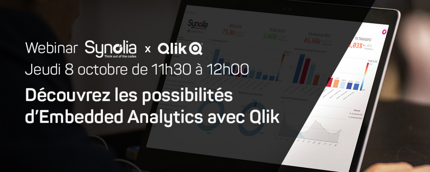 Découvrez les possibilités d'Embedded Analytics avec Qlik !, webinar organisé par Synolia le 8 octobre à 11h30 