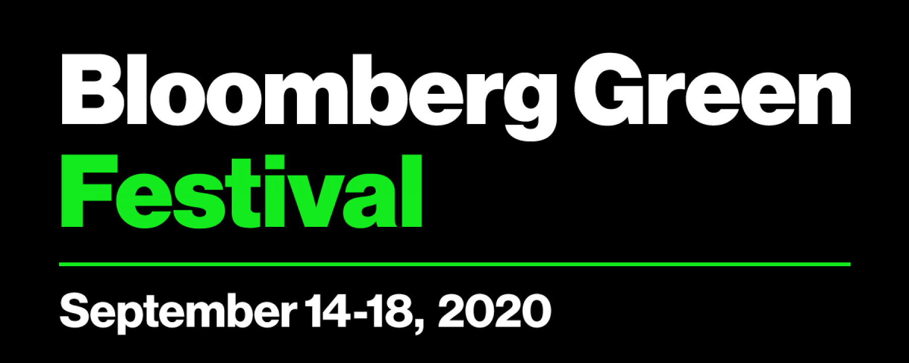 Bloomberg Green Festival, organisé par Bloomberg LP du 14 au 18 septembre 2020 