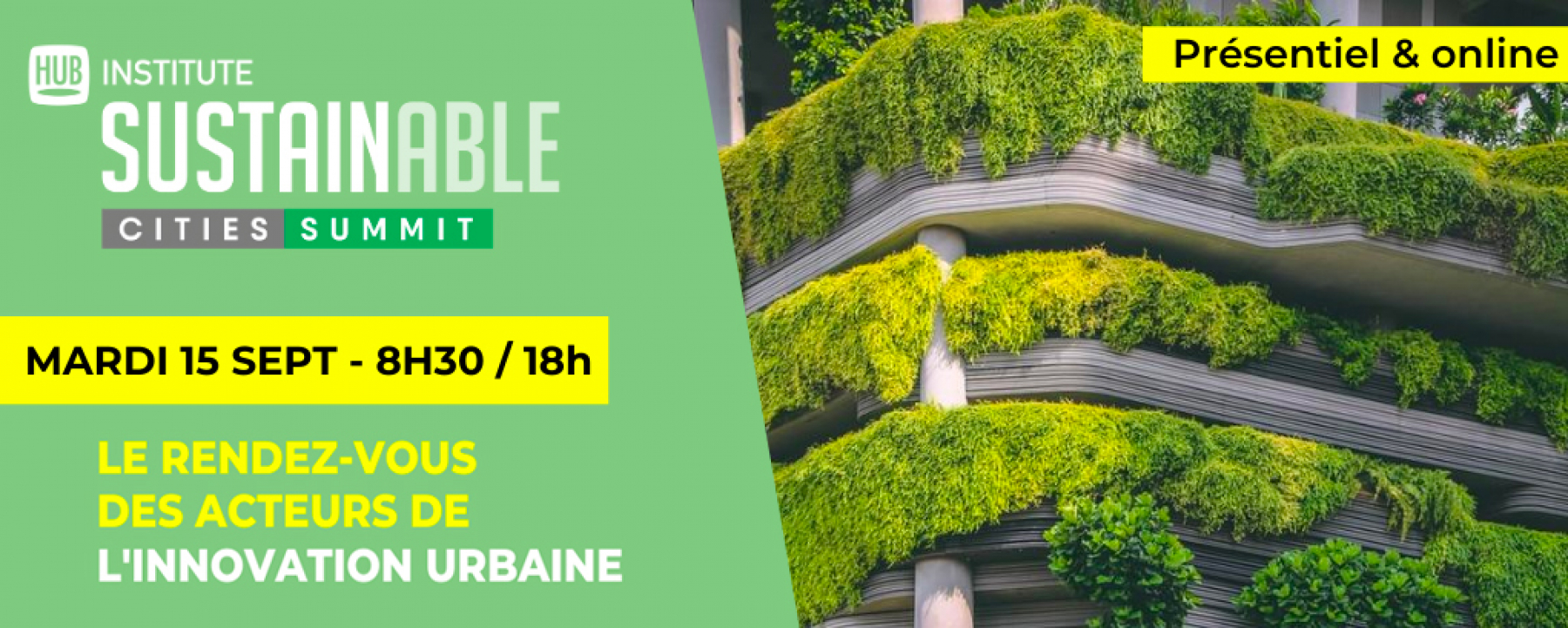 Sustainable Cities Summit, event organisé par Hub Institute le 15 septembre 2020 