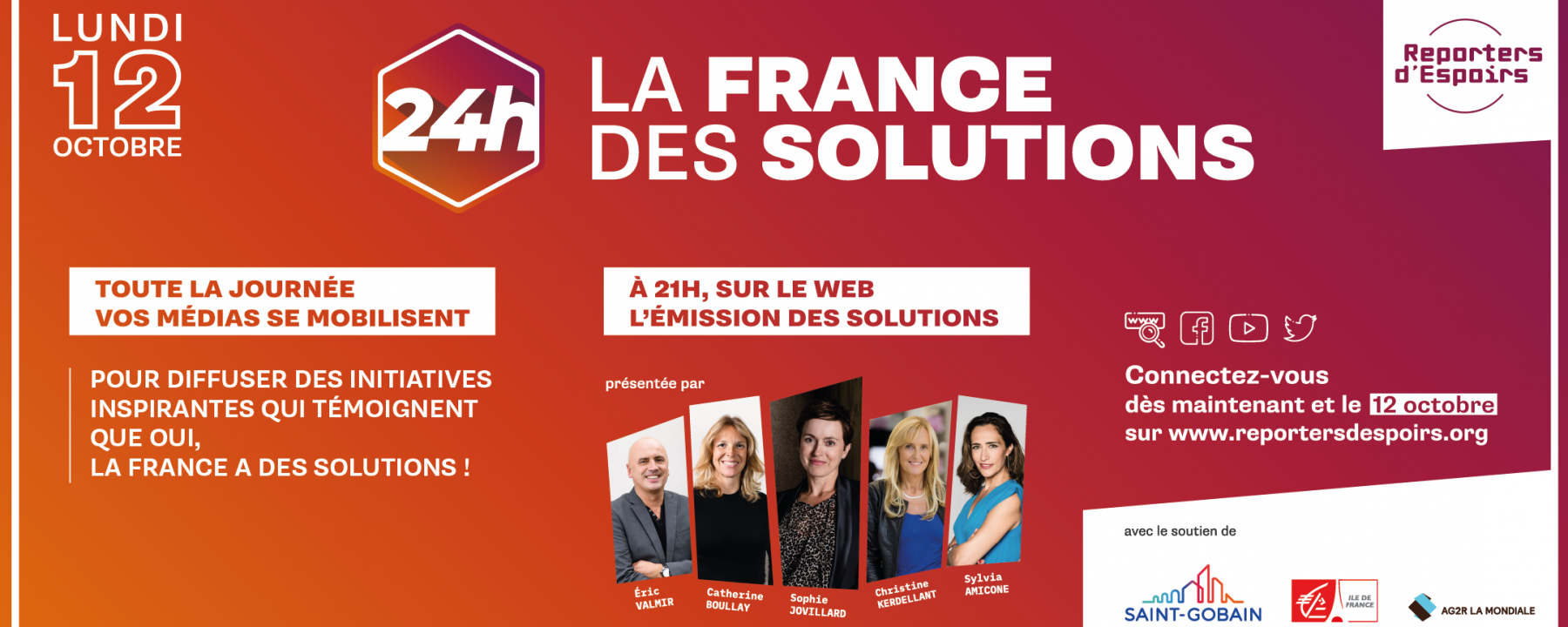 « 24h pour La France des Solutions », organisé par les Reporters d'Espoirs le 12 octobre 